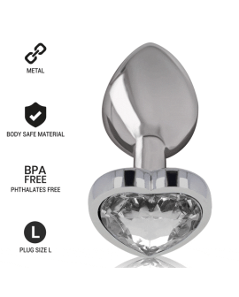 INTENSE - ANALPLUG METALL ALUMINIUM WEISS HERZ GRÖSSE L