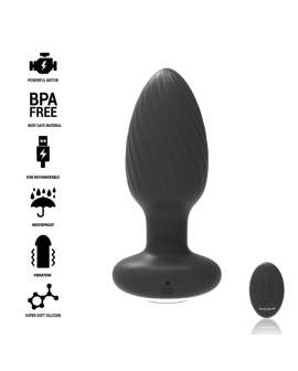 BLACK&SILVER - WELLS PLUG SILIKON ANAL ROTATOR FERNBEDIENUNG