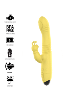 INTENSE - TOKY MULTIFUNKTIONSVIBRATOR UP & DOWN MIT KLITORELSTIMULATOR GELB