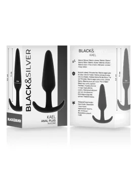 BLACK&SILVER - KAEL SILIKON ANALPLUG MIT MITTLEREM GRIFF