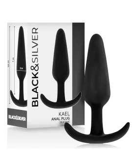 BLACK&SILVER - KAEL SILIKON ANALPLUG MIT MITTLEREM GRIFF