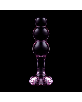 Nebula Series by Ibiza - Modell 1 Analplug Borosilikatglas Rosa 10,5 cm