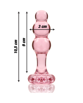 Nebula Series by Ibiza - Modell 1 Analplug Borosilikatglas Rosa 10,5 cm