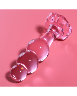 Nebula Series by Ibiza - Modell 1 Analplug Borosilikatglas Rosa 10,5 cm