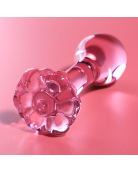 Nebula Series by Ibiza - Modell 2 Analplug Borosilikatglas rosa 11 cm