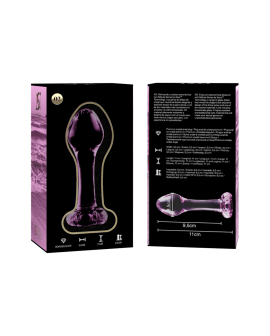 Nebula Series by Ibiza - Modell 2 Analplug Borosilikatglas rosa 11 cm