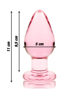 Nebula Series by Ibiza - Modell 3 Analplug Borosilikatglas Rosa 11 cm - Ø 5 cm