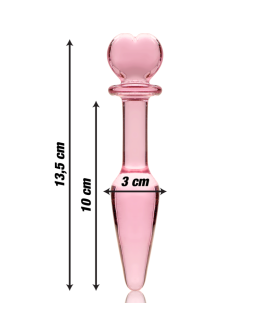 Nebula Series by Ibiza - Modell 7 Analplug Borosilikatglas Rosa 13,5 cm