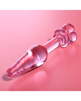 Nebula Series by Ibiza - Modell 7 Analplug Borosilikatglas Rosa 13,5 cm