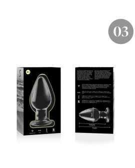 Nebula Series by Ibiza Modell 3 - Analplug Borosilikatglas Transparent 11 cm Ø 5 cm