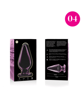 Nebula Series by Ibiza - Analplug Modell 4 Rosa Borosilikatglas 11cm - 5cm