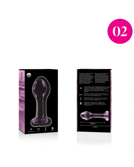 Nebula Series by Ibiza - Modell 2 Analplug Borosilikatglas rosa 11 cm