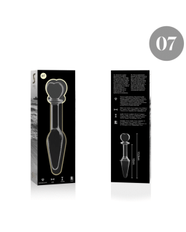 Nebula Series by Ibiza - Model 7 Analplug Borosilikatglas Klar 13,5 cm - 3 cm