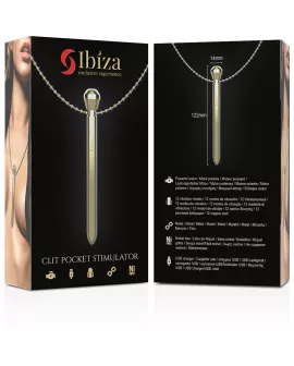 IBIZA - CLIT POCKET STIMULATOR HALSKETTE USB-LADEGERT 12 VIBRATIONSMODI GOLDEN 12,2 X 1,5