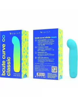 B Swish Bcute Curve Infinite - Klassischer Vibrator aus blauem Silikon