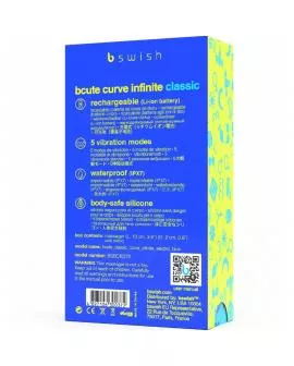 B SWISH - BCUTE CURVE INFINITE KLASSISCHER WIEDERAUFLADBARER VIBRATOR AUS BLAUEM SILIKON