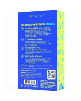 B Swish Bcute Curve Infinite - Klassischer Vibrator aus blauem Silikon
