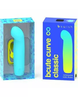 B SWISH - BCUTE CURVE INFINITE KLASSISCHER WIEDERAUFLADBARER VIBRATOR AUS BLAUEM SILIKON