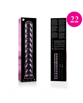 Ibiza Nebula Modell 22 Dildo - Borosilikatglas Rosa 21,5 cm