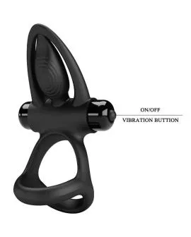 Pretty Love Vibrationsring - 10 Vibrationen Schwarzes Silikon