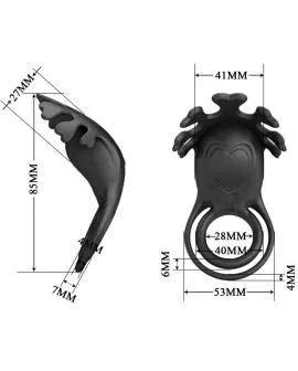 Pretty Love Ruben Vibratorring - 7 Vibrationen Schwarzes Silikon