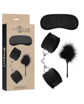 INTENSE - FETISH EROTIKSPIELSET 2 MIT HANDSCHELLEN, BLINDMASKE UND KITZEL