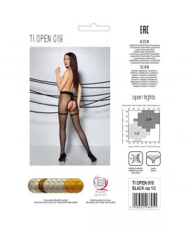 PASSION Tiopen 019 - Schwarze Strumpfhose 20 Den