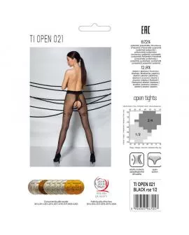 Passion Tiopen 021 - Schwarze Halterlose Strumpfhose 20 Den
