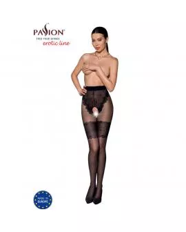 Passion Tiopen 013 - Schwarze Erotik Strumpfhose 20/40 Den