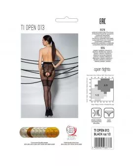 Passion Tiopen 013 - Schwarze Erotik Strumpfhose 20/40 Den