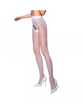 Passion Tiopen 006 - Weiße Strumpfhose 1/2 30 Den