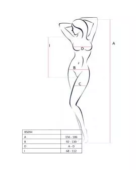PASSION BS094 - Roter Bodystocking, Eine Größe