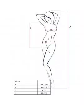 PASSION - BS094 SCHWARZER BODYSTOCKING, EINE GRÖSSE