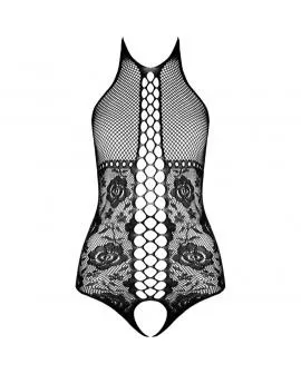 PASSION - BS094 SCHWARZER BODYSTOCKING, EINE GRÖSSE
