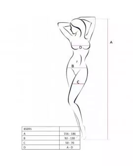 PASSION - BS095 SCHWARZER BODYSTOCKING, EINE GRÖSSE