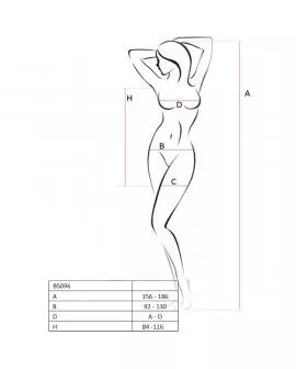 PASSION - BS096 SCHWARZER BODYSTOCKING, EINE GRÖSSE