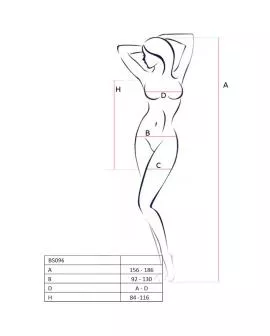 PASSION BS096 - Schwarzer Bodystocking Eine Größe