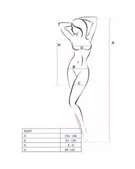 PASSION - BS097 WEISSER BODYSTOCKING, EINE GRÖSSE