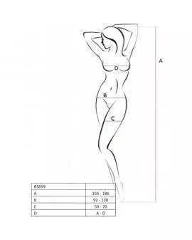 PASSION - BS099 WEISSER BODYSTOCKING, EINE GRÖSSE