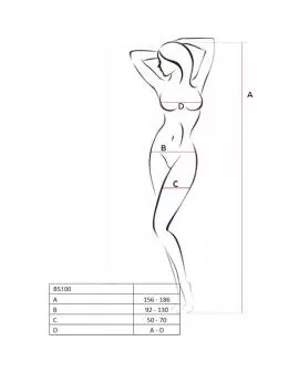 Passion BS100 Bodystocking Rot - Eine Größe