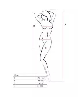 PASSION BS101 Bodystocking Schwarz - Eine Größe