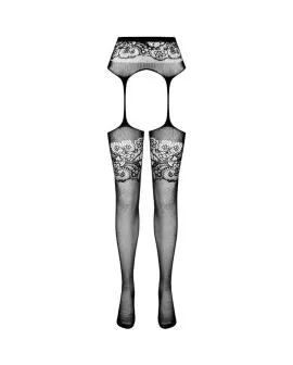 PASSION S029 - Schwarze Erotik Strumpfstrümpfe One Size