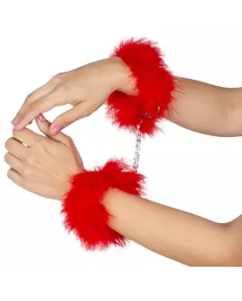 SECRETPLAY - Erotische Rote Marabou-Handschellen