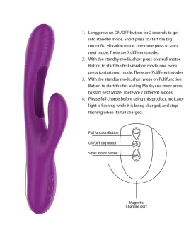 Intense Apolo - Multifunktionsvibrator 7 Vibrationen Lila Zunge