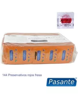 PASANTE - KONDOME GESCHMACK ERDBEERE BEUTEL 144 EINHEITEN