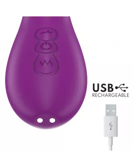 INTENSE - ATENEO WIEDERAUFLADBARER MULTIFUNKTIONSVIBRATOR 7 VIBRATIONEN MIT LILA SCHWINGENDER UND SAUGEN ZUNGE