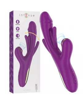 INTENSE - ATENEO WIEDERAUFLADBARER MULTIFUNKTIONSVIBRATOR 7 VIBRATIONEN MIT LILA SCHWINGENDER UND SAUGEN ZUNGE