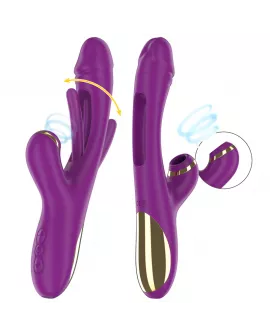 INTENSE - ATENEO WIEDERAUFLADBARER MULTIFUNKTIONSVIBRATOR 7 VIBRATIONEN MIT LILA SCHWINGENDER UND SAUGEN ZUNGE