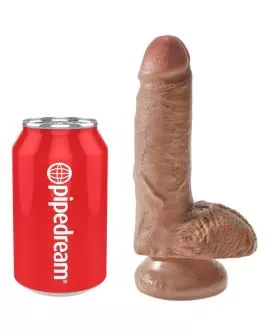 KING COCK - Realistischer Penis mit Kugeln 13.2 cm Karamell