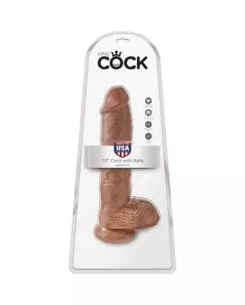 KING COCK - REALISTISCHER PENIS MIT KUGELN 19.8 CM KARAMELL